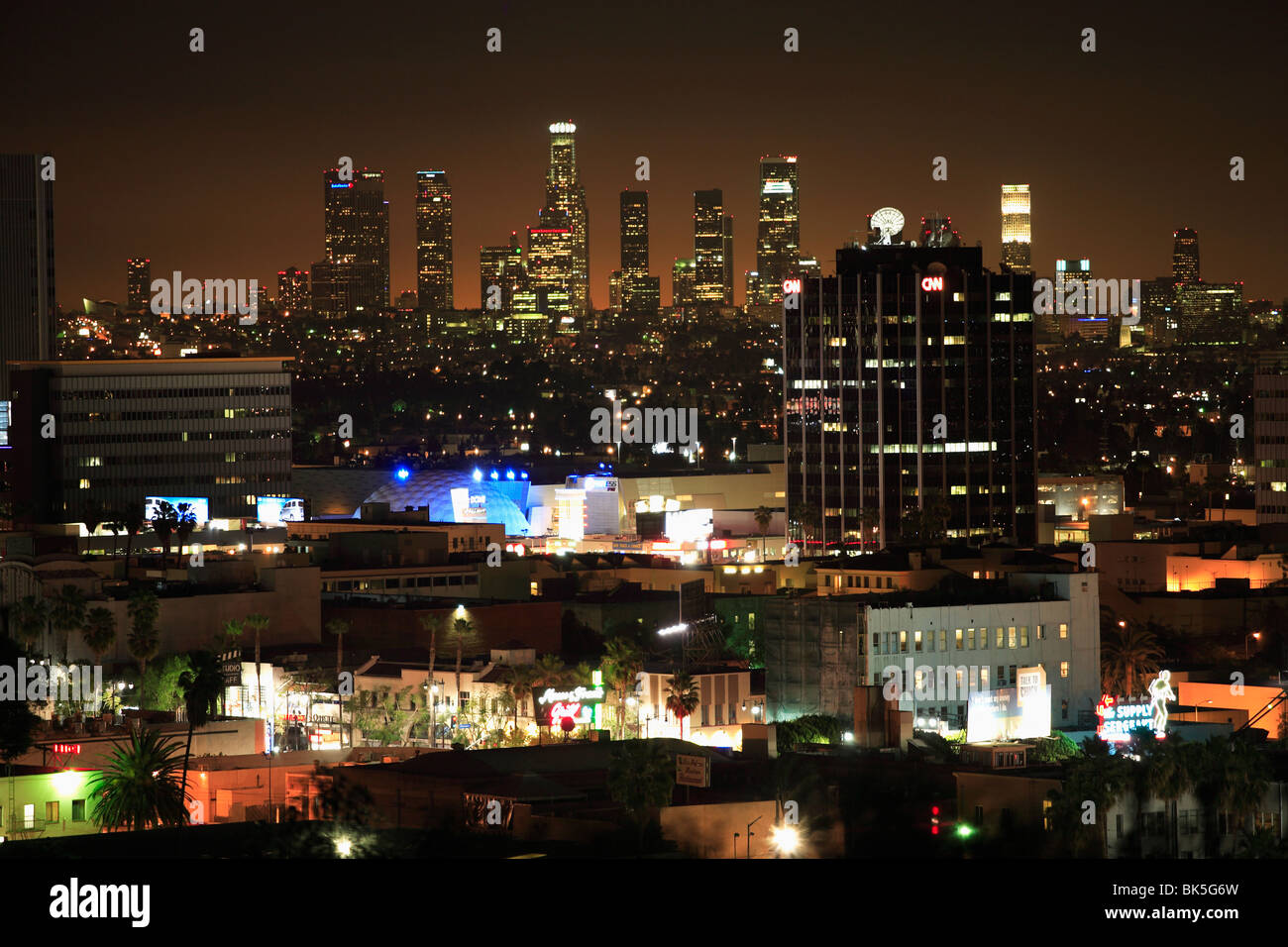 Stadt bei Nacht, Los Angeles, California, Vereinigte Staaten von Amerika, Nordamerika