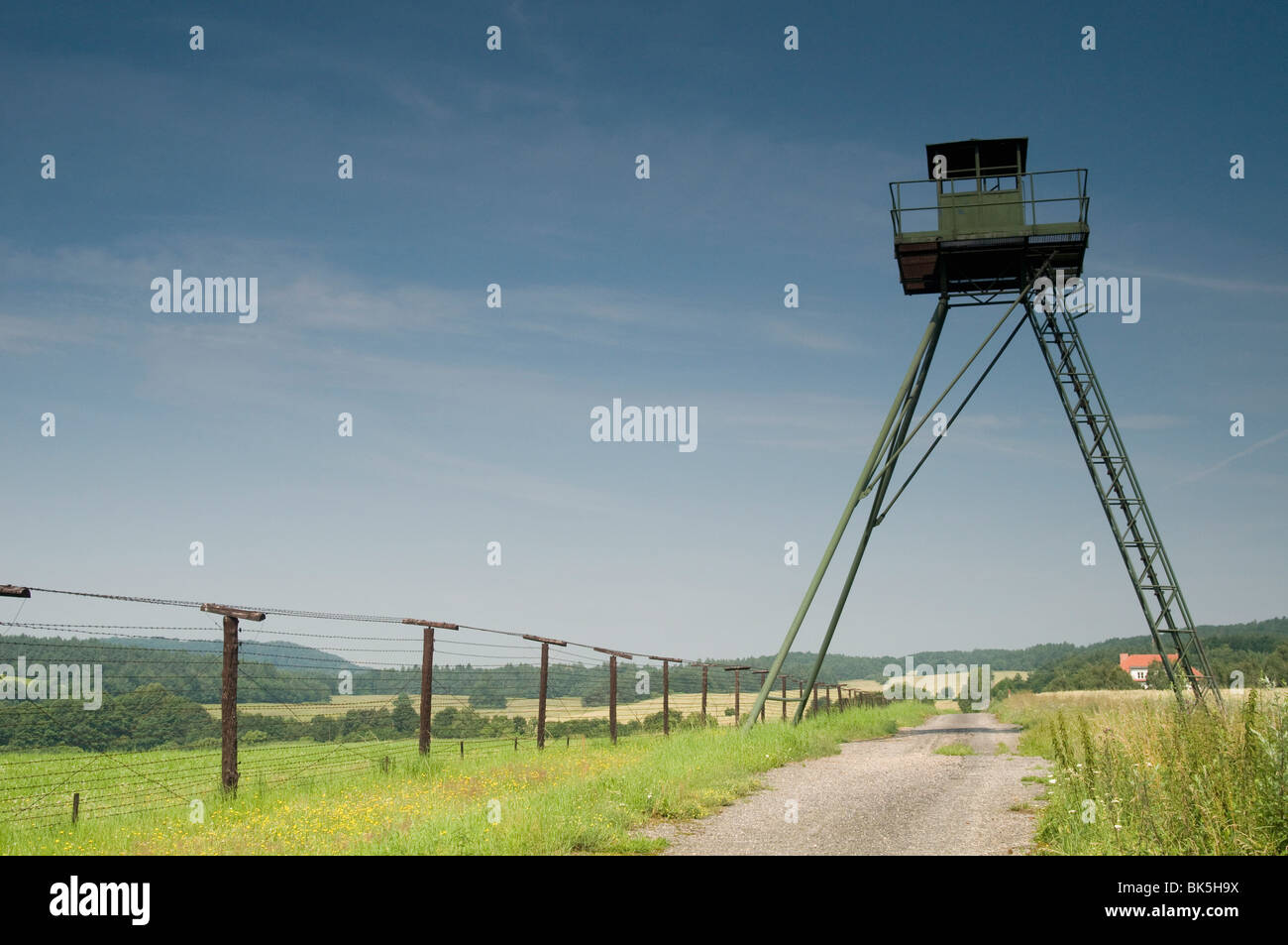 Nur Abschnitt, der bleibt des Eisernen Vorhangs in Tschechien, Nationalpark Thayatal, Brnensko Region, Tschechische Republik Stockfoto