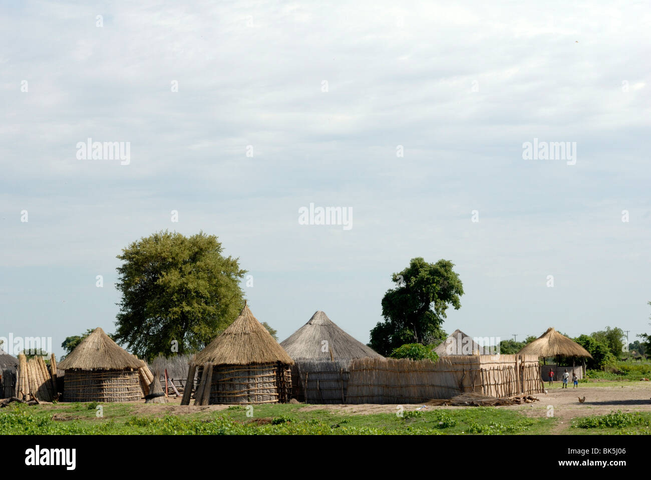 Traditionelles Dorf, Nord-West Botswana, Botswana, Afrika Stockfoto