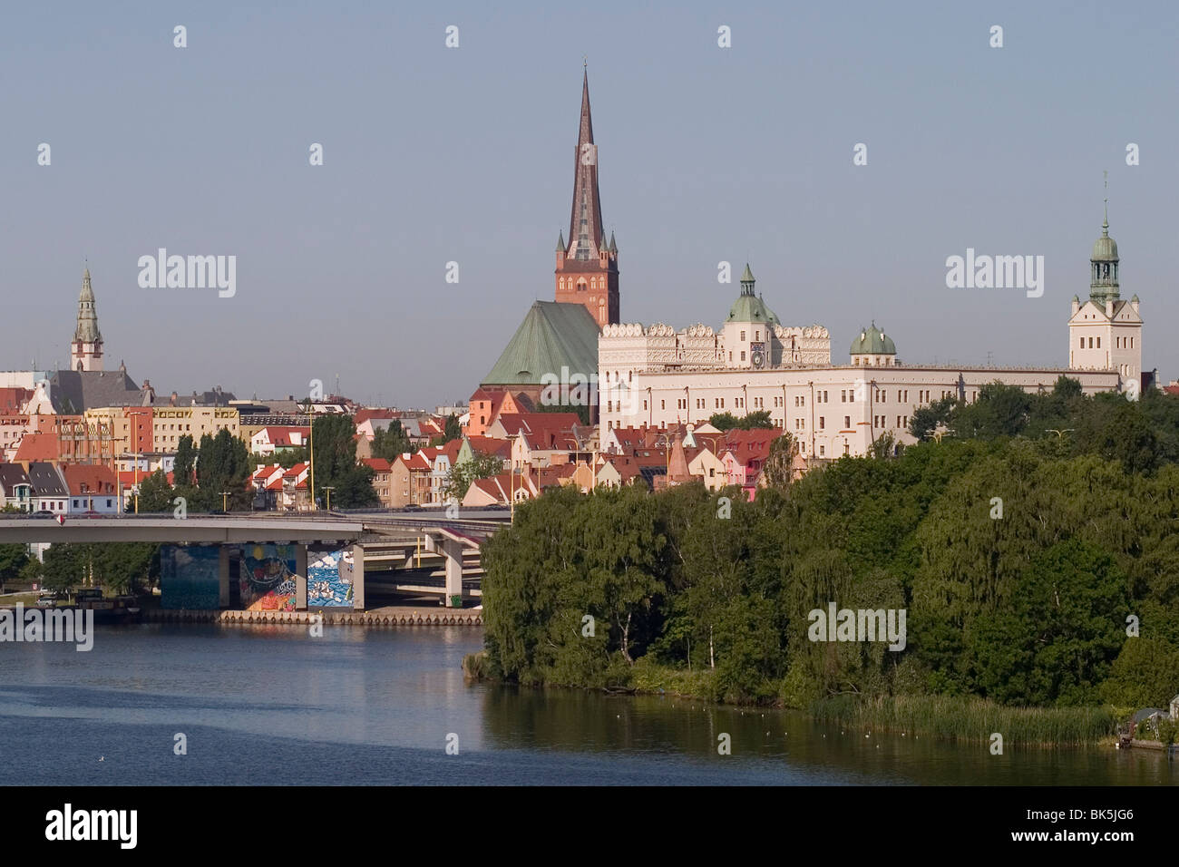 Schloss, Dom und Fluß Odra, Stettin, West-Pommern, Polen, Europa Stockfoto