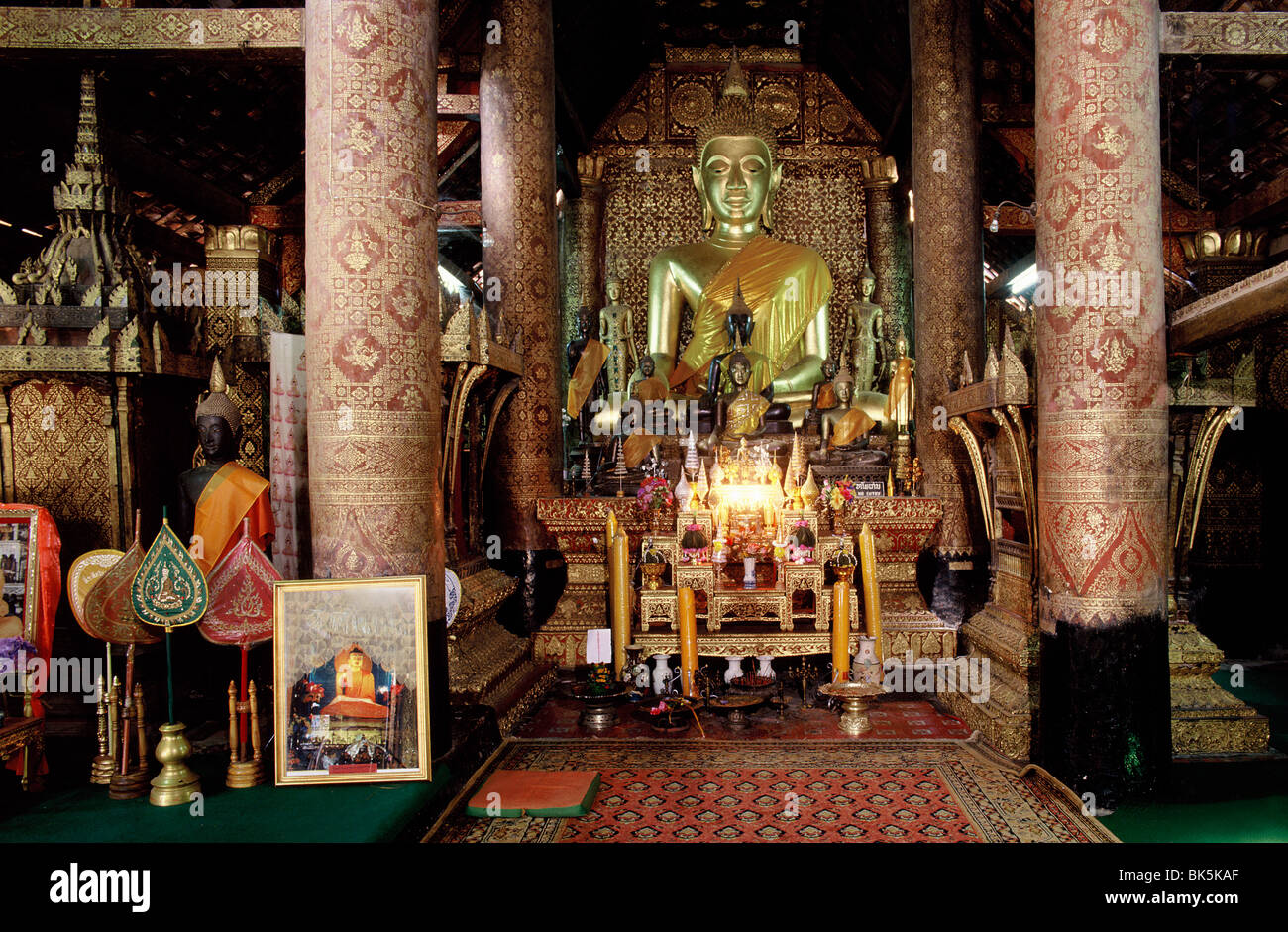 Wat Xieng Thong, buddhistische Tempel, UNESCO-Weltkulturerbe, Luang Prabang, Laos Stockfoto