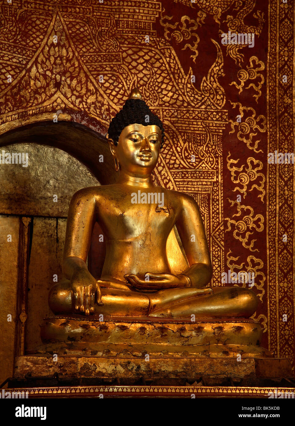 Das Bild des Phra Buddha Geerdicke, Wat Phra Singh, Chiang Mai, Thailand, Südostasien, Asien Stockfoto