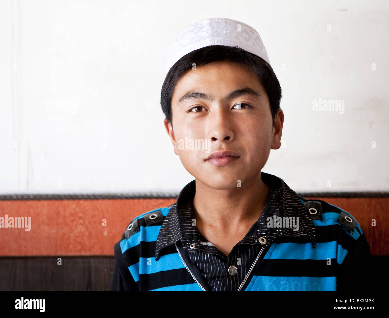 Nahaufnahme von einem Teenager, Tibet, Stockfoto