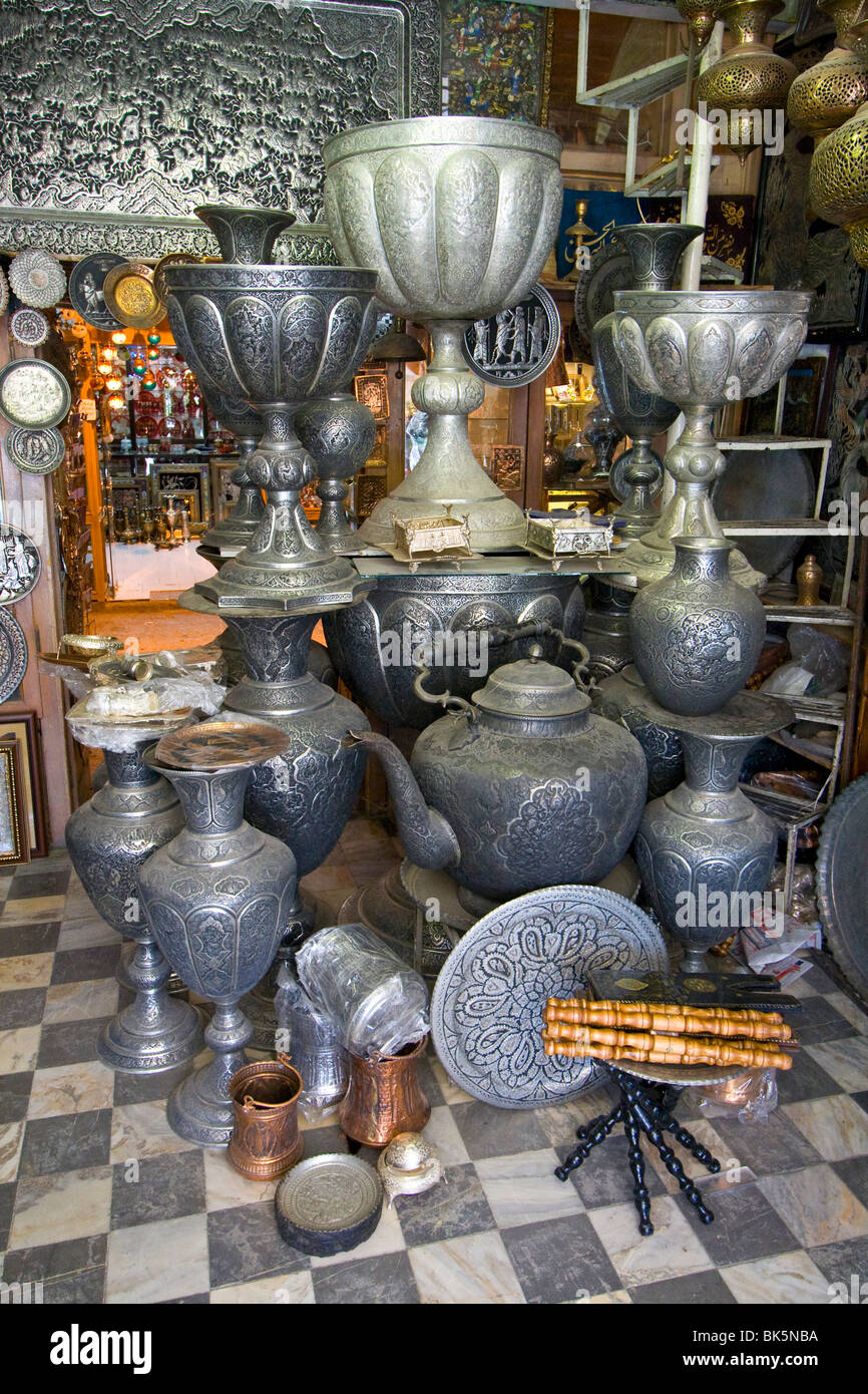 Souvenir-Shop in Basar e Bozorg in Esfahan Iran Stockfoto