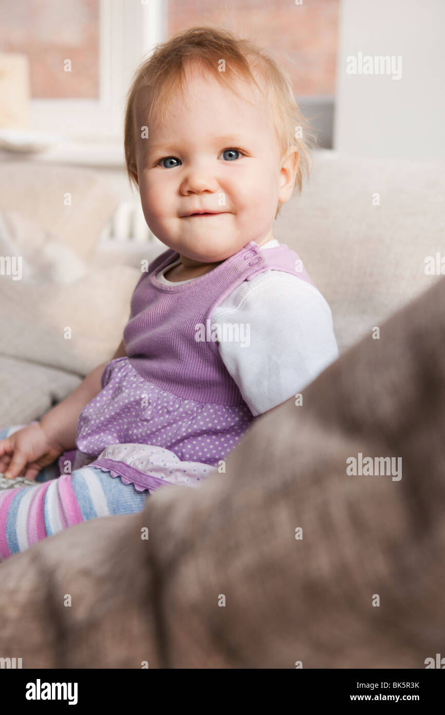 Porträt von Baby Girl Stockfoto