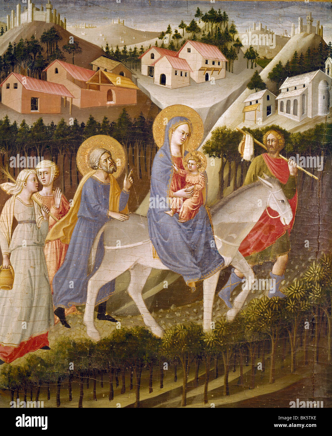 Flucht nach Ägypten von Mariotto di Cristofano, Detail, 1393-1457, Galleria Dell ' Accademia, Florenz, Italien Stockfoto