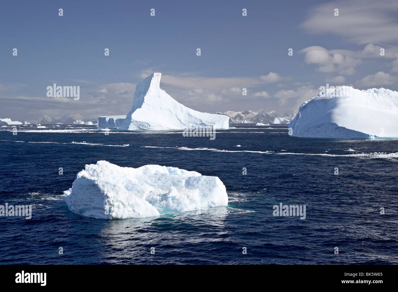 Eisberge, Laurie Island, Süd-Orkney-Inseln, Polarregionen Stockfoto