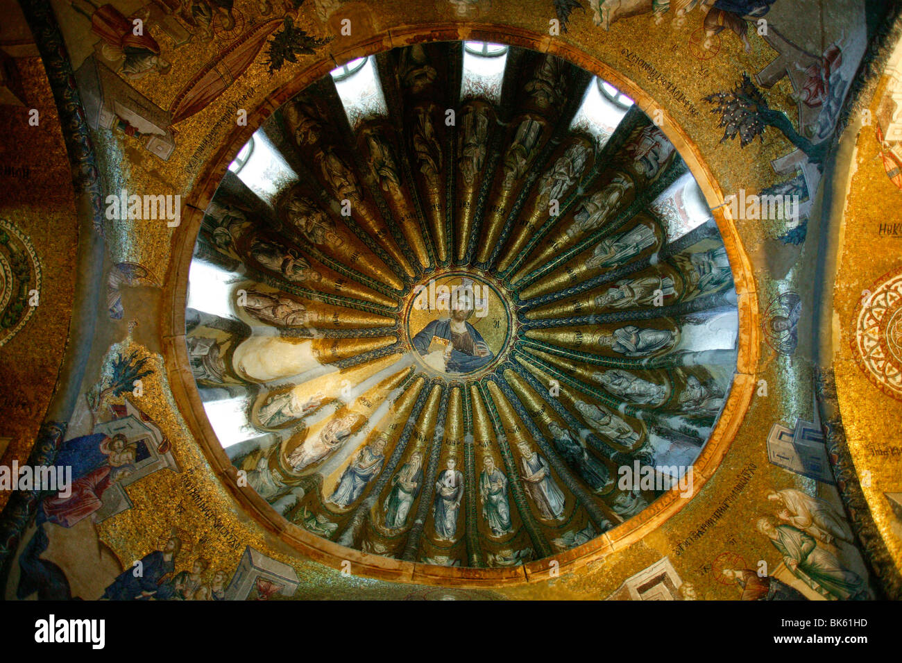 Dach-Mosaik des Christus Pantokrator, Kirche St. Saviour in Chora, Istanbul, Türkei, Europa Stockfoto