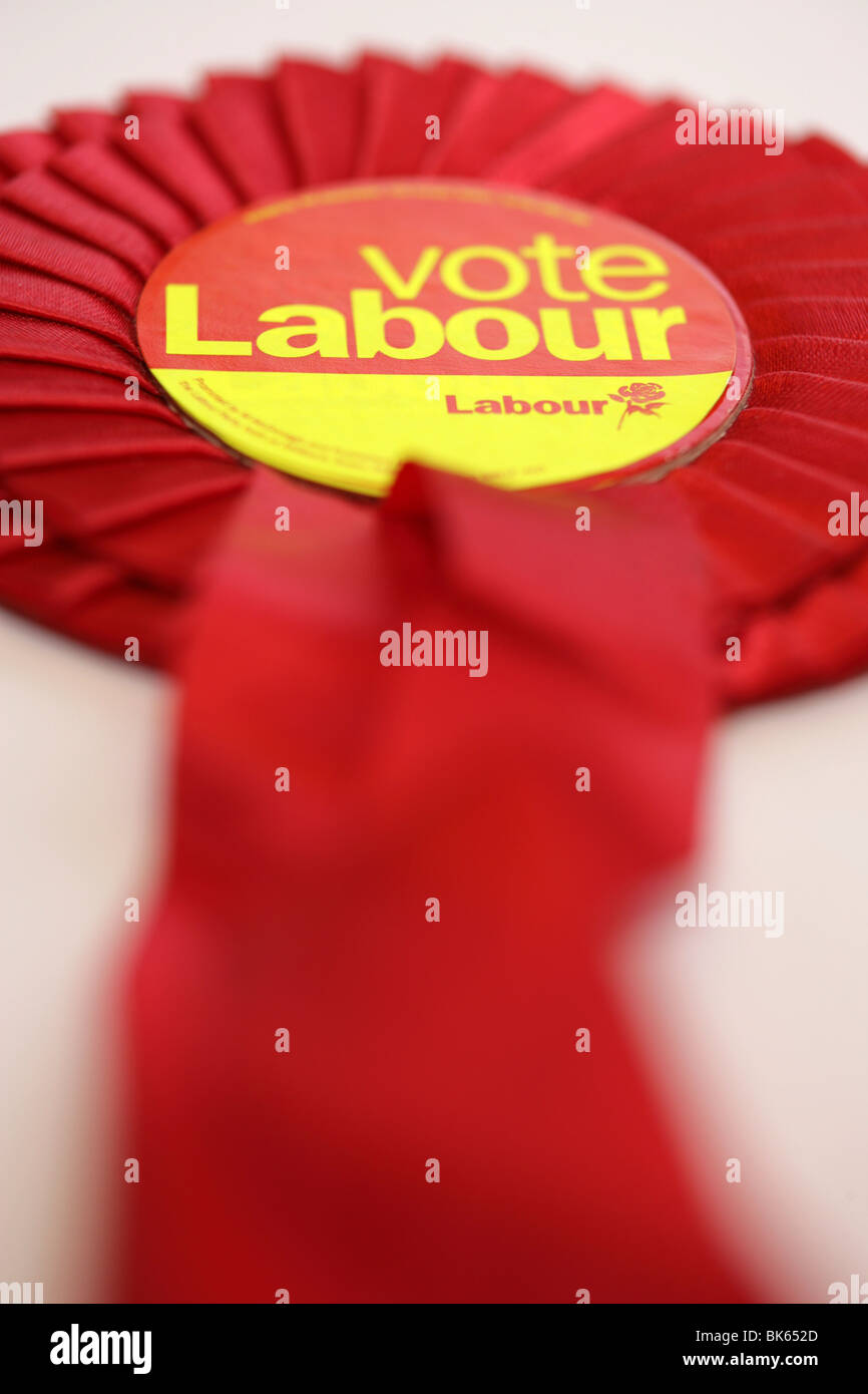 General Election UK Labour Partei rosette Stockfoto