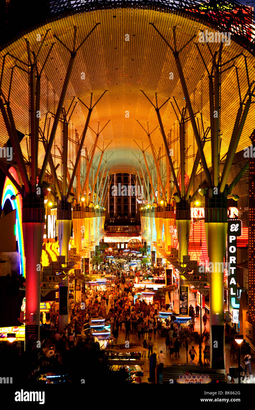 Fremont Street Erfahrung Downtown Las Vegas Stockfoto
