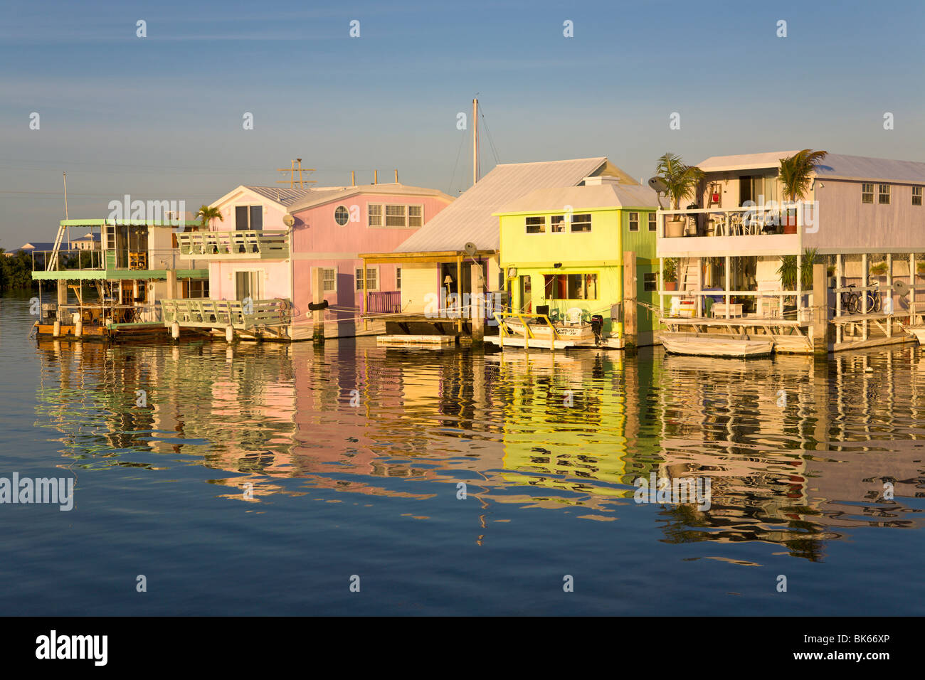 Schwimmende Häuser, "Key West", Florida, USA Stockfoto