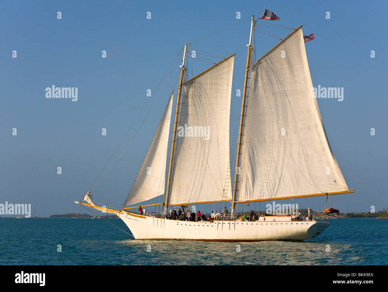 Segelboot "Gaff rigged" Schoner "Key West", Florida, USA Stockfoto