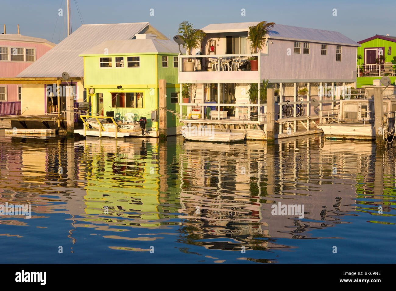 Schwimmende Häuser, "Key West", Florida, USA Stockfoto