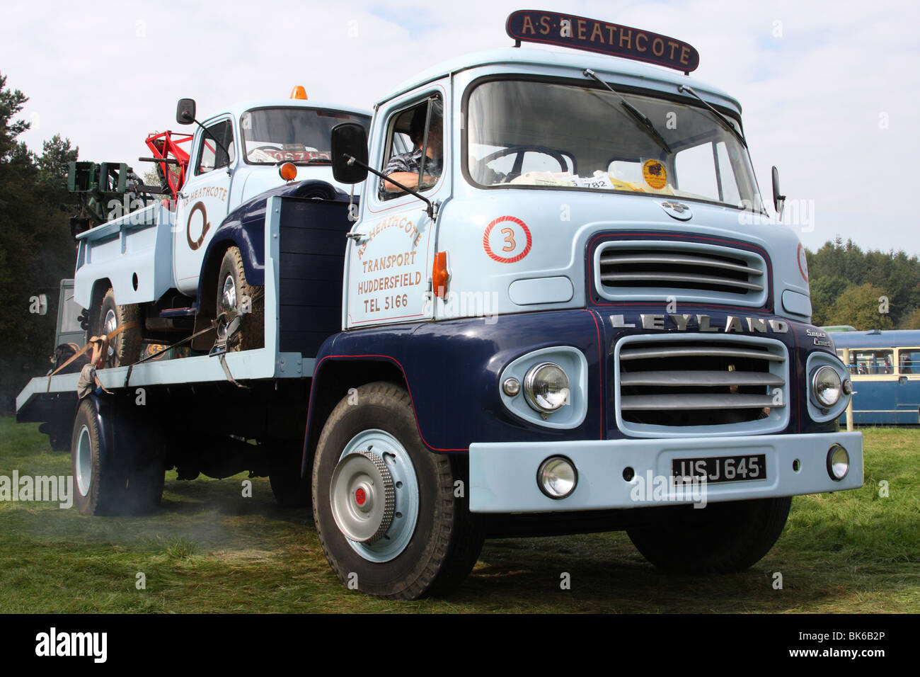 Ein Jahrgang Leyland LKW an einem Nutzfahrzeug-Show in Großbritannien Stockfoto