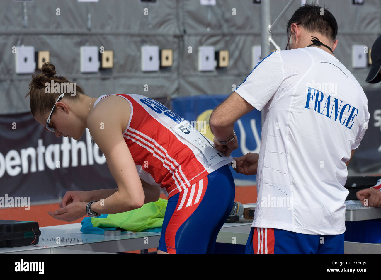 Moderner Fünfkampf Welt Cup.Medway Park Gillingham Kent 2010 Stockfoto