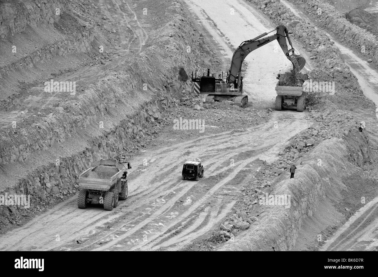 Kalksteinbruch Kreide mir arbeiten Stockfoto