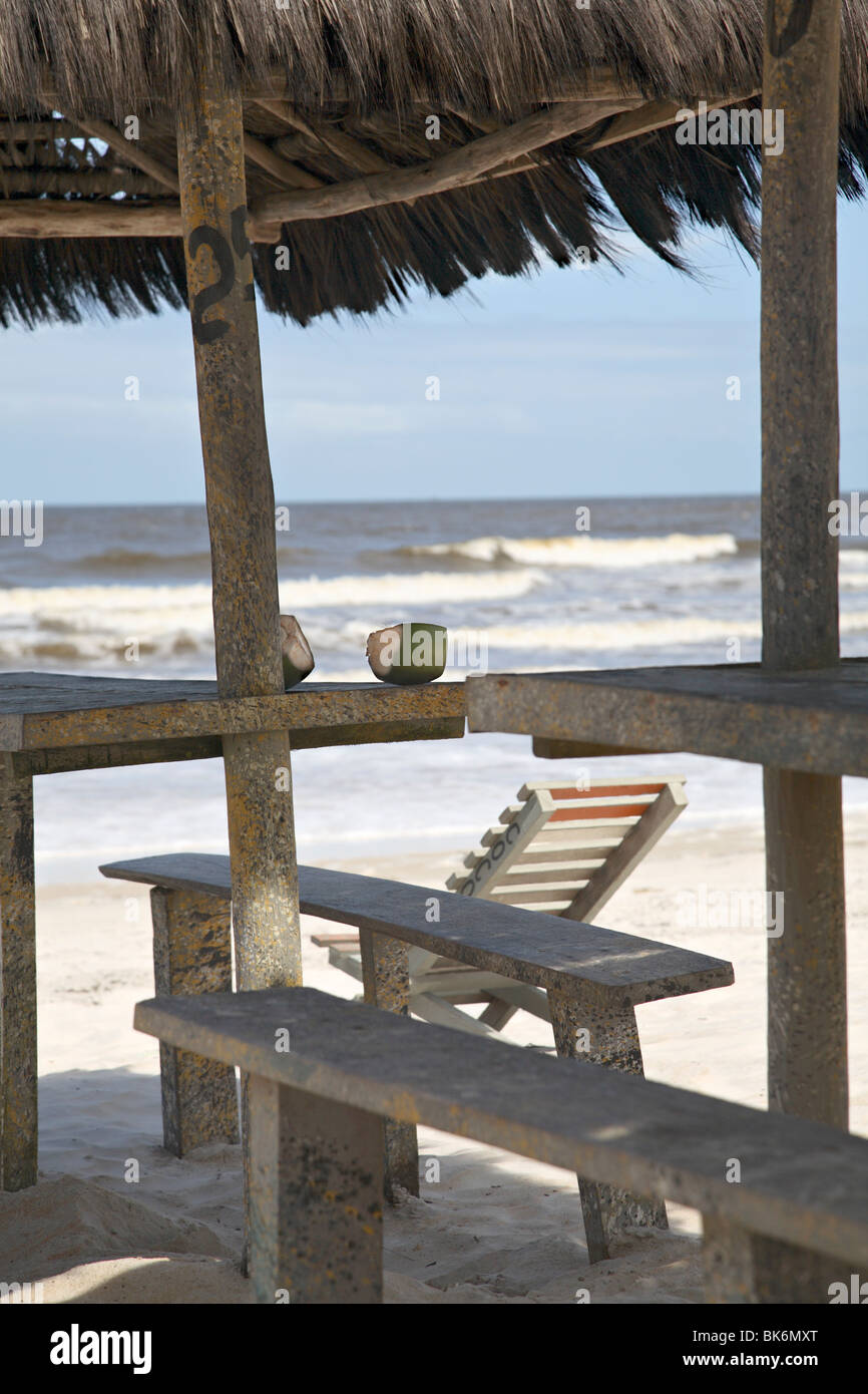 Beach Restaurant, Canavieiras, Bahia, Brasilien, Südamerika Stockfoto