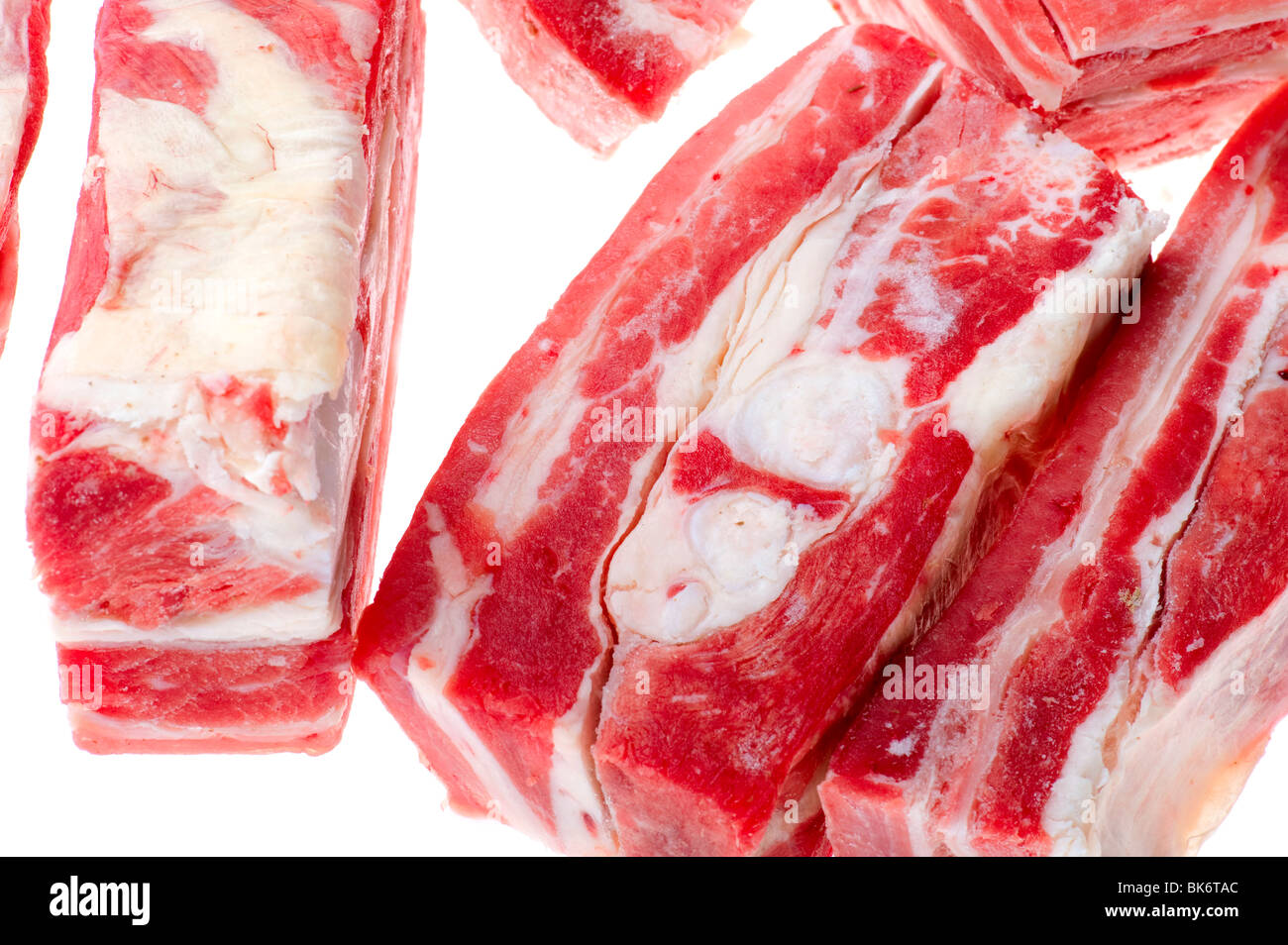 Objekt auf weiß - rohes Fleisch essen Stockfoto