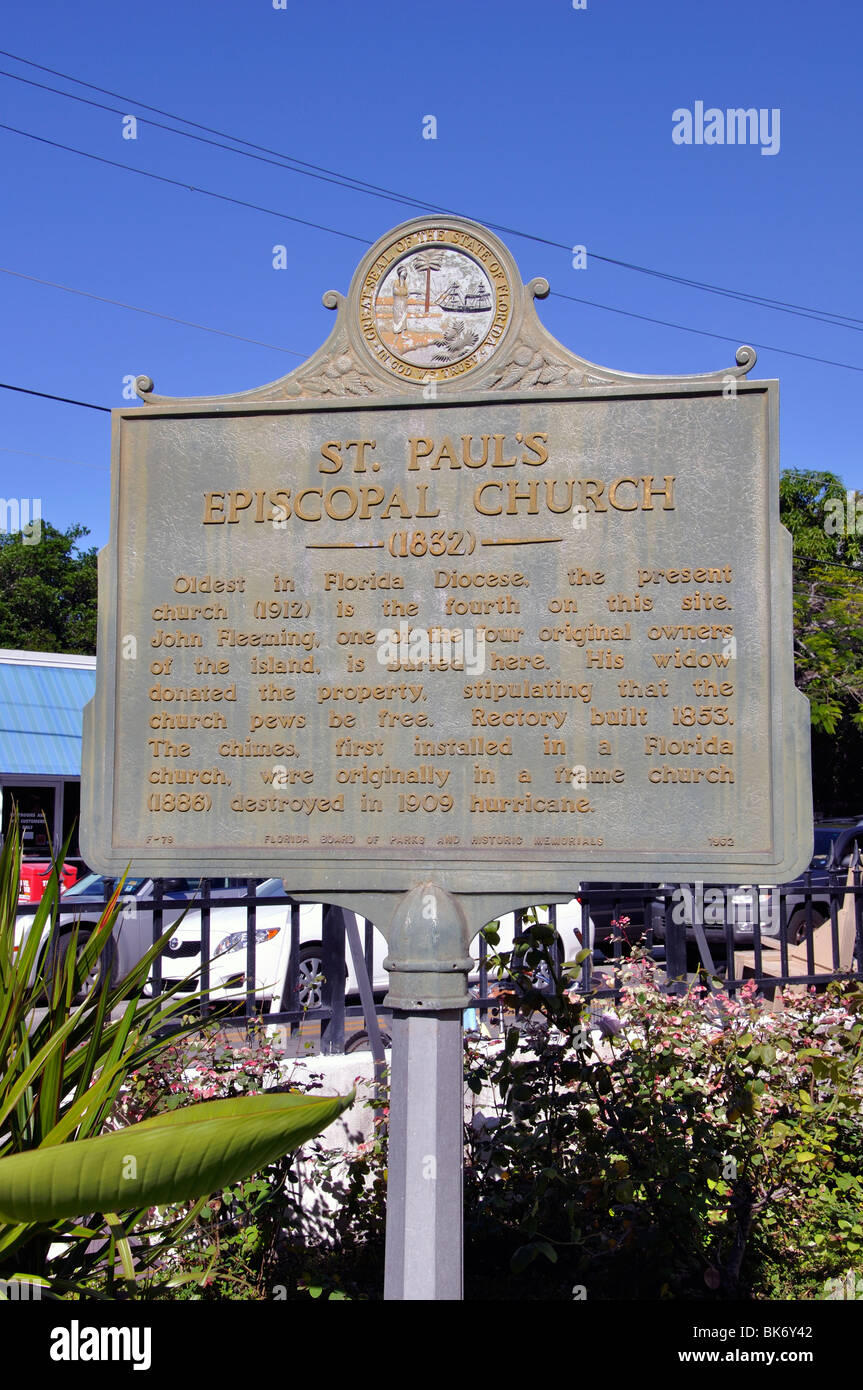 St. Pauls Episcopal Church, Key West, Florida, USA Stockfoto