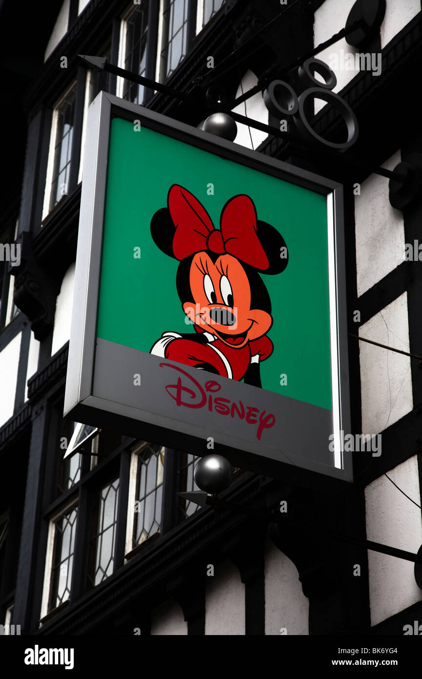 Disney-Schild draußen laden in Chester UK Stockfoto