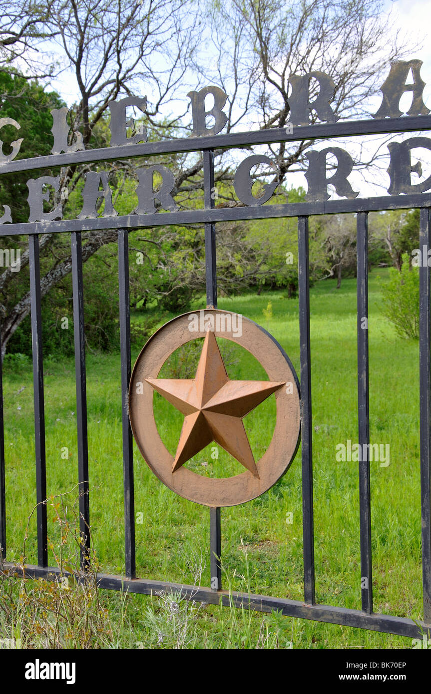 Texas Ranch Tor, USA Stockfoto