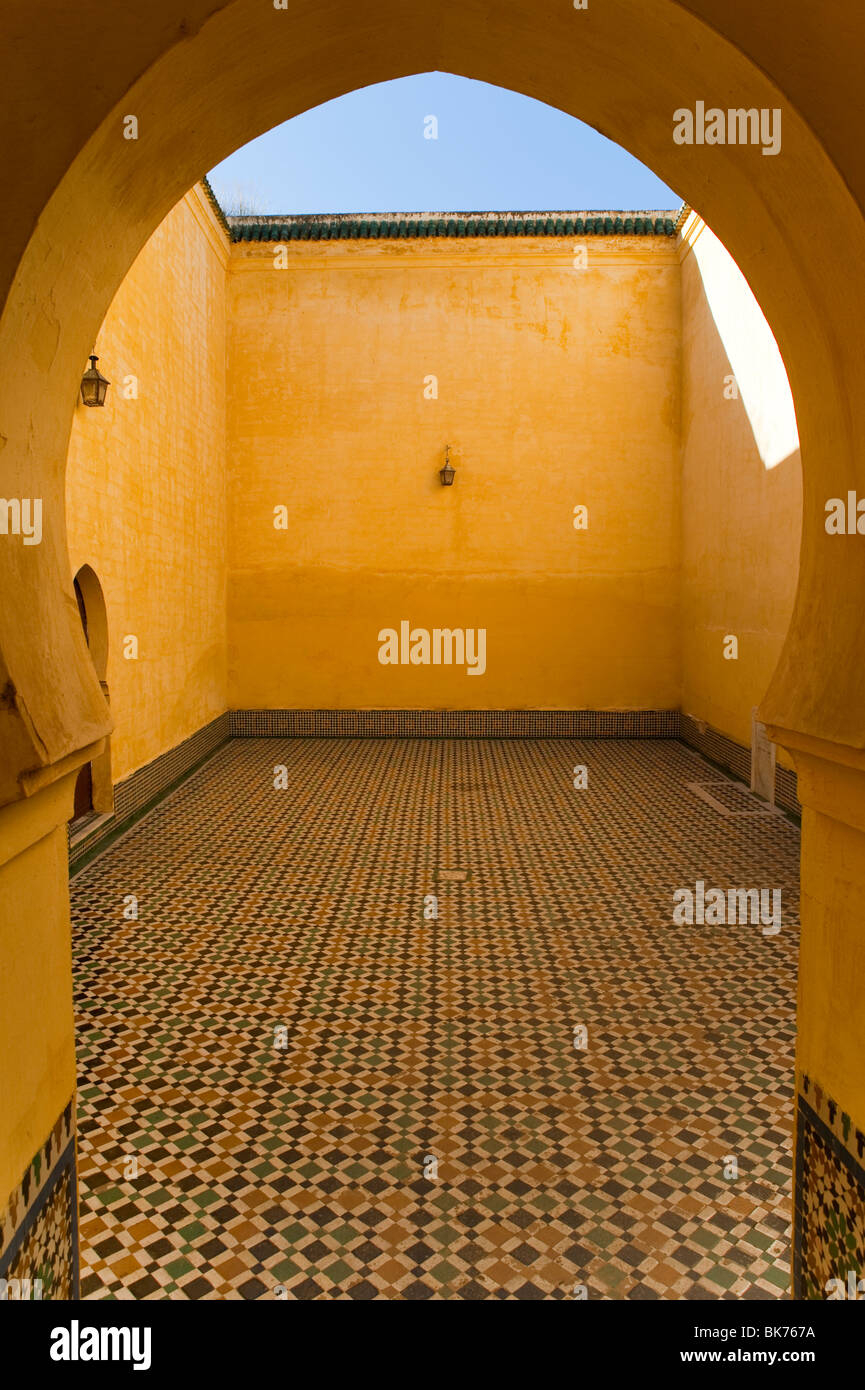 Mausoleum des Moulay Ismail, Meknès, Marokko. Stockfoto