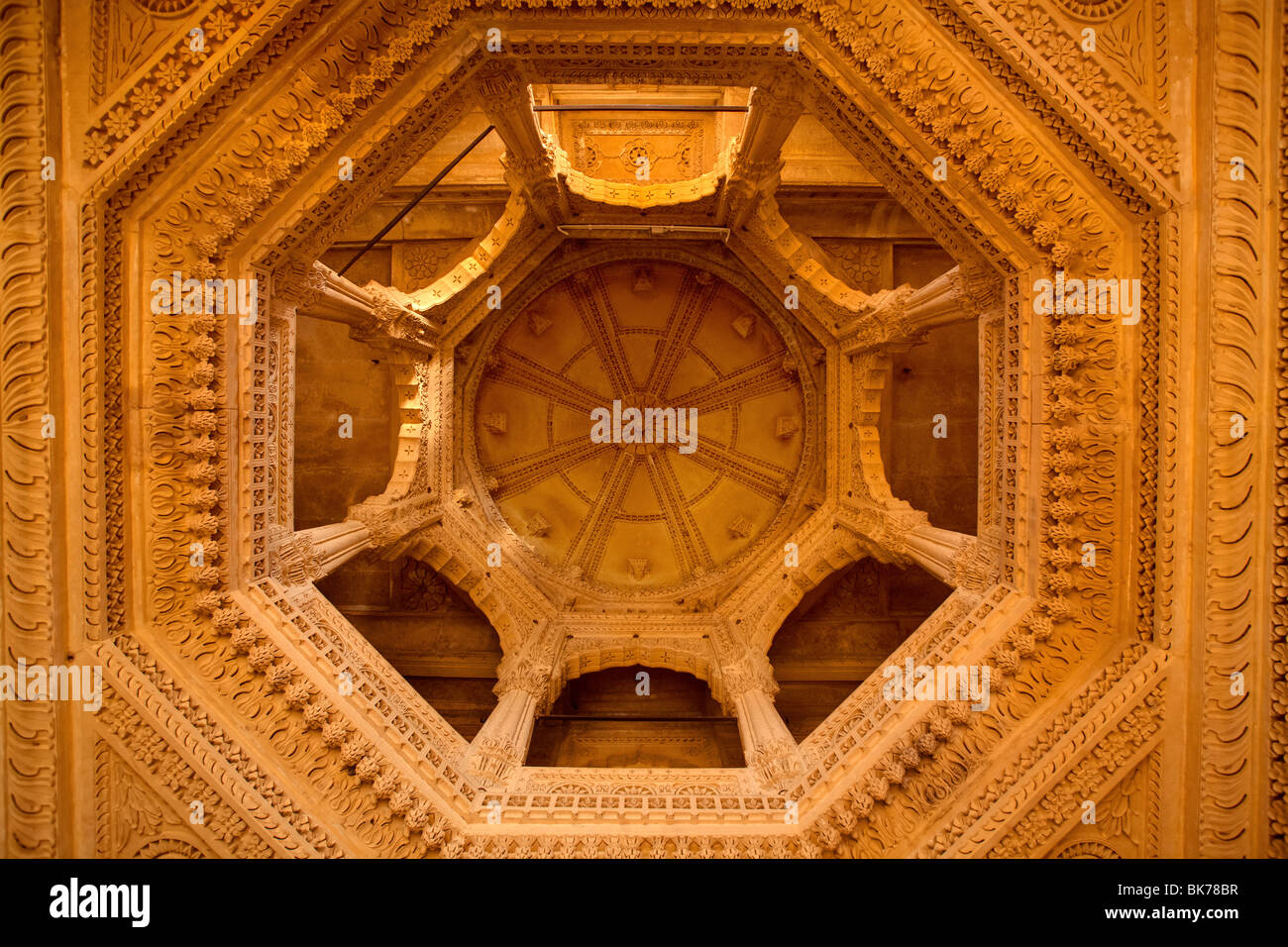 Jain-Tempel von Amar Sagar in der Nähe von Jaisalmer in Rajasthan Zustand in indi Stockfoto