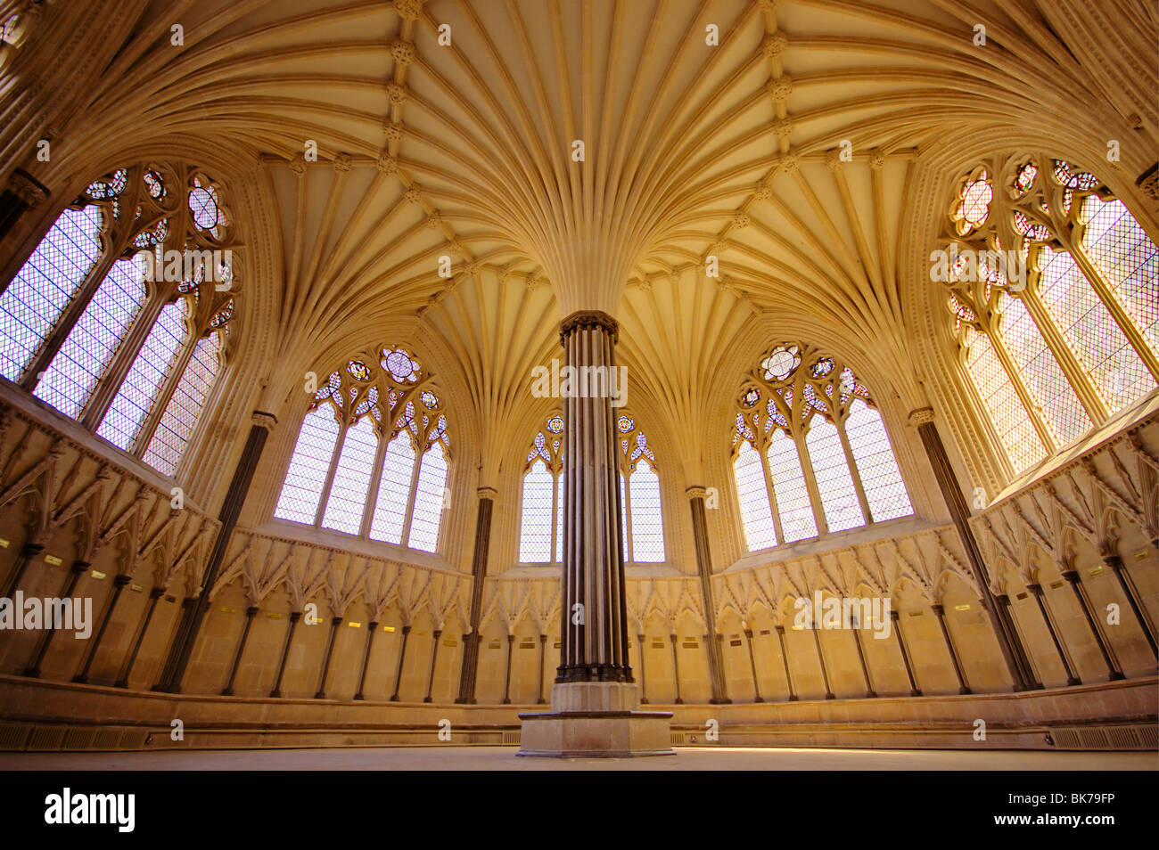 Wells Cathedral Somerset Kapitelsaal Stockfoto