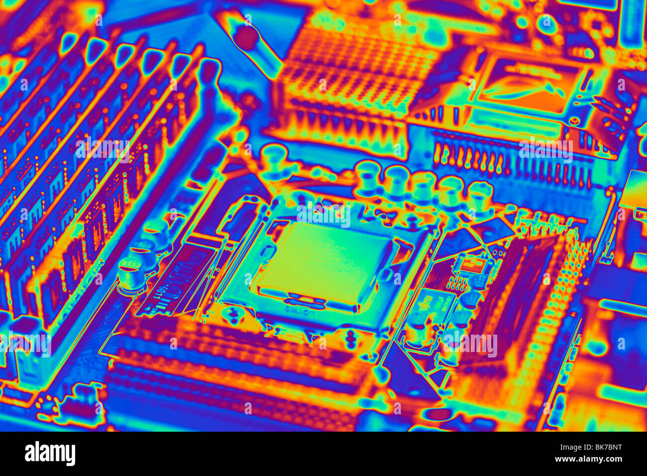 Computer-Motherboard mit Core i7 CPU Stockfoto