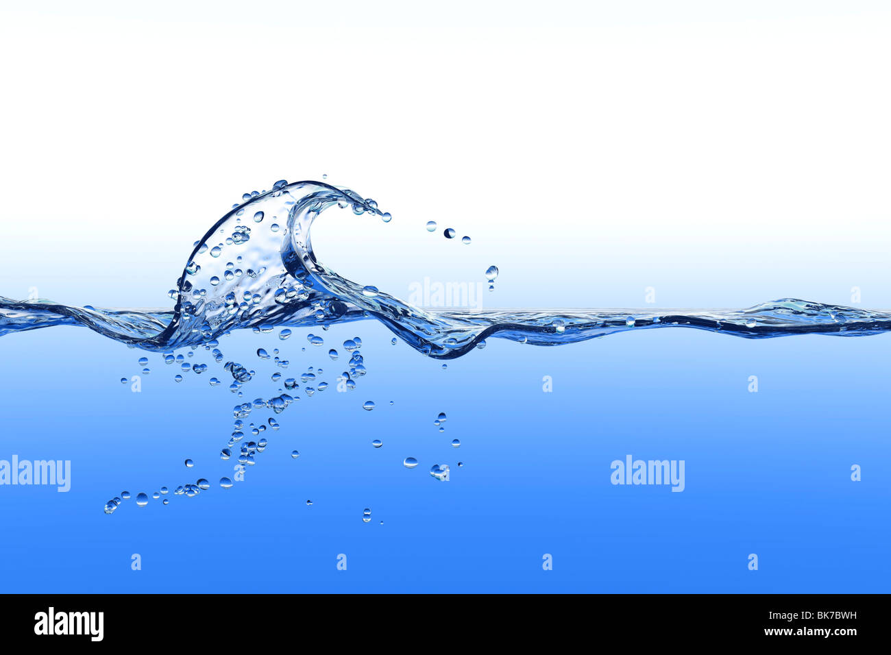 Plätschernden Wellen, geteilte Ansicht Stockfoto