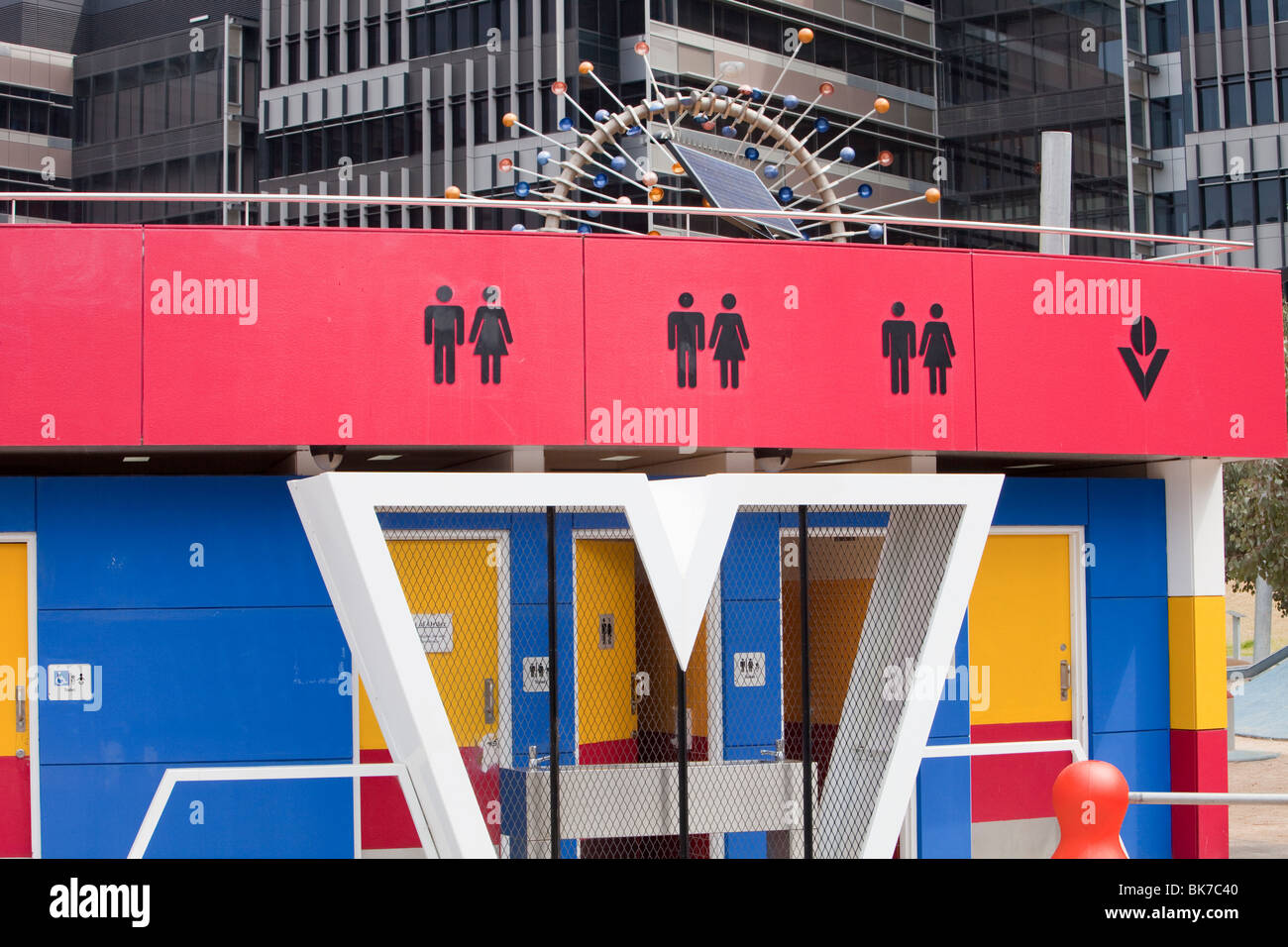 Moderne öffentliche Toiletten in Melbourne, Australien. Stockfoto