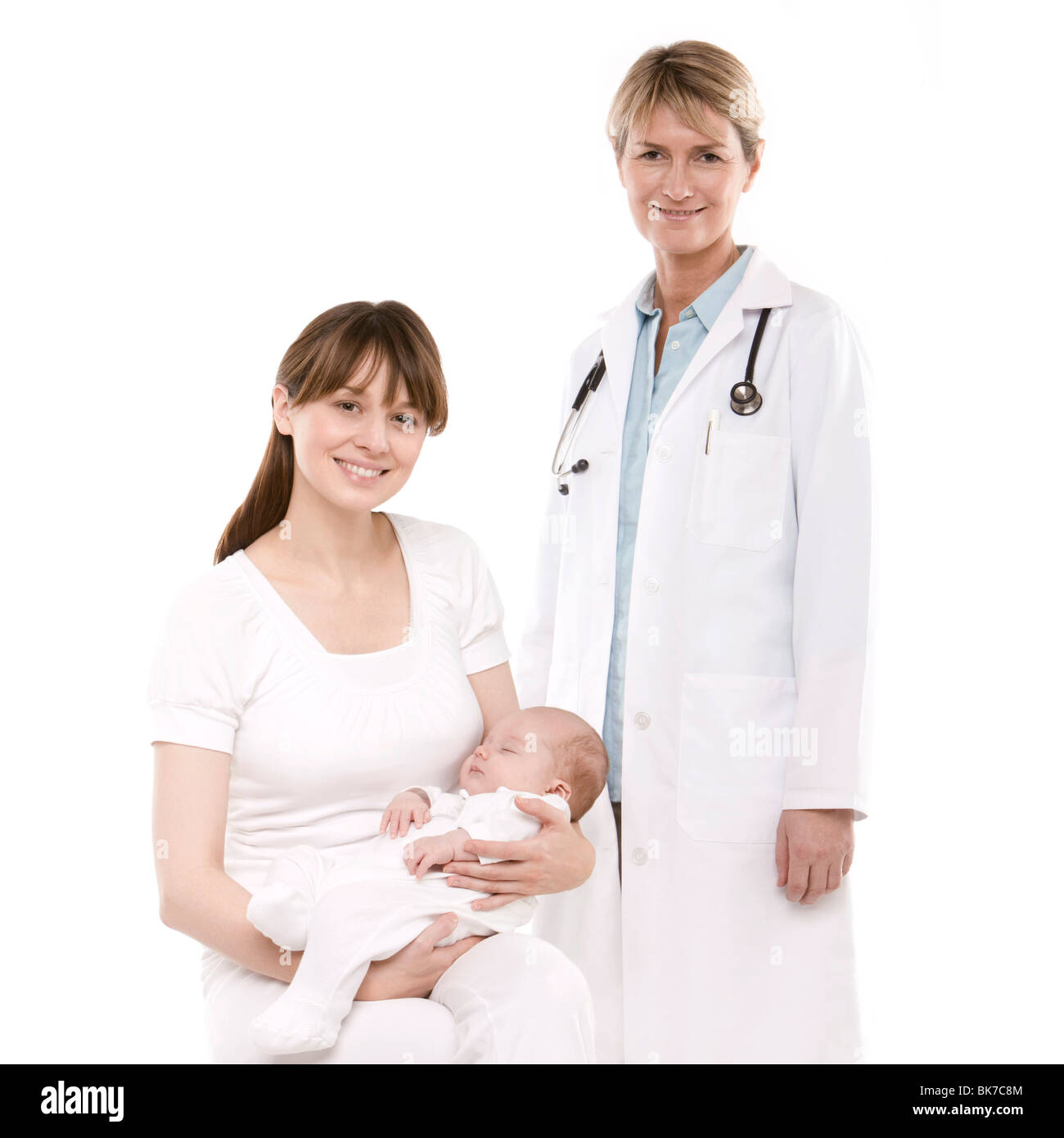 Arzt, Mutter und baby Stockfoto