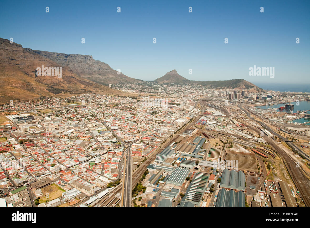 Cape Town Stadtbild und Table mountain Stockfoto