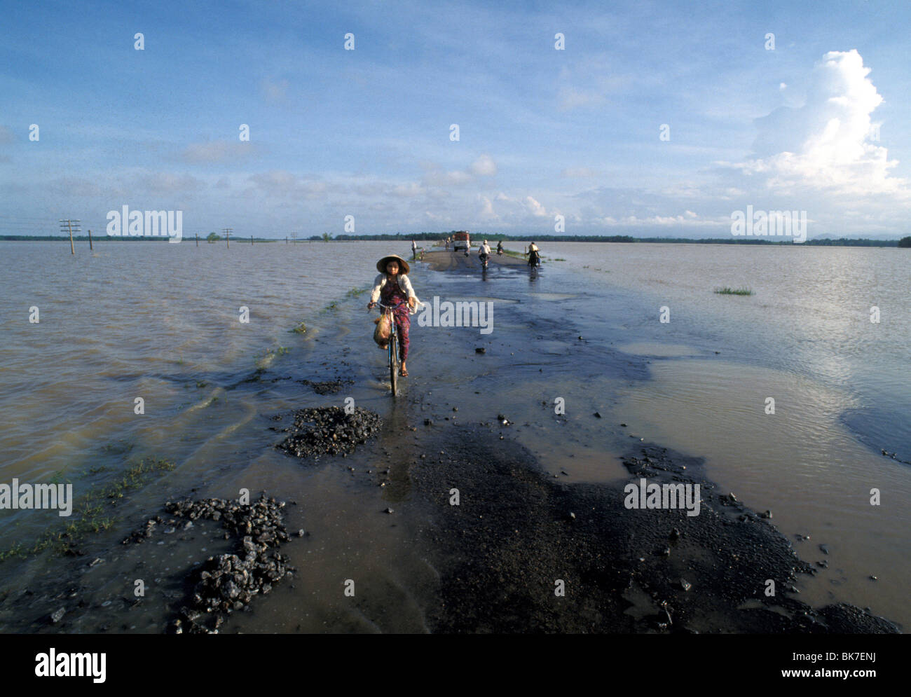Überschwemmte Landschaft, Indochina, Vietnam, Südostasien, Asien Stockfoto