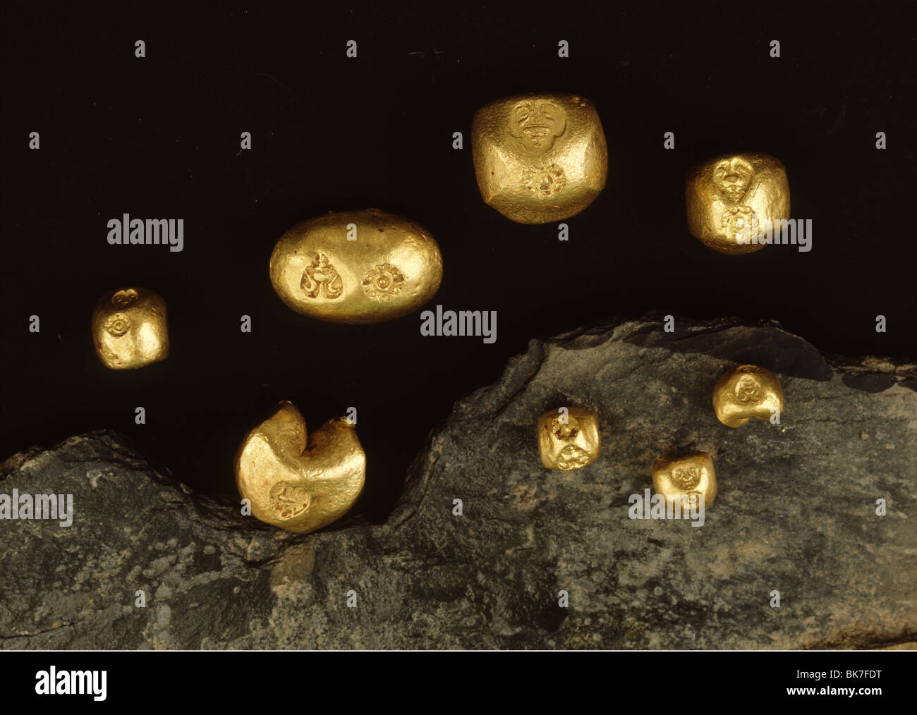 Kugel-Münzen aus der Ayutthaya-Periode in Thailand, Südostasien, Asien Stockfoto