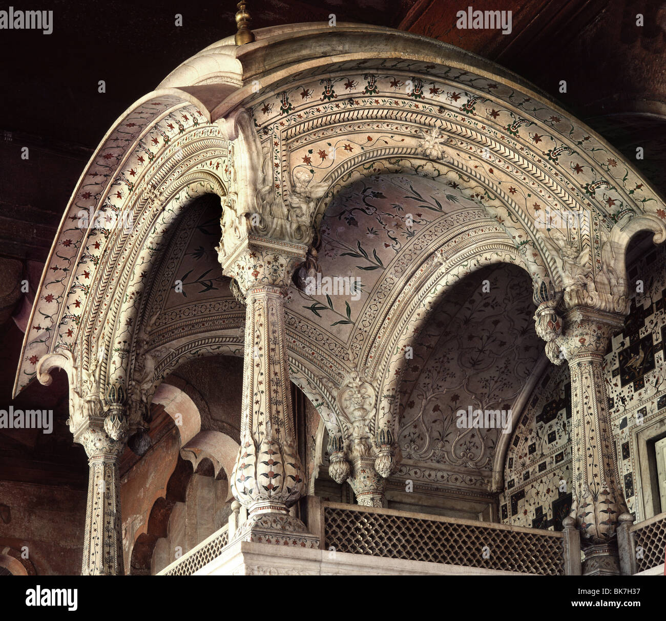 Der Thron des Akhbar, Roten Fort, UNESCO World Heritage Site, Delhi, Indien, Asien Stockfoto