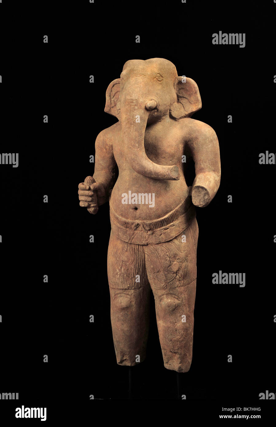 Sandstein-Ganesh der Baphuon Periode, Khmer-Kunst in Privatsammlung, Indochina, Kambodscha, Asien, Südostasien Stockfoto