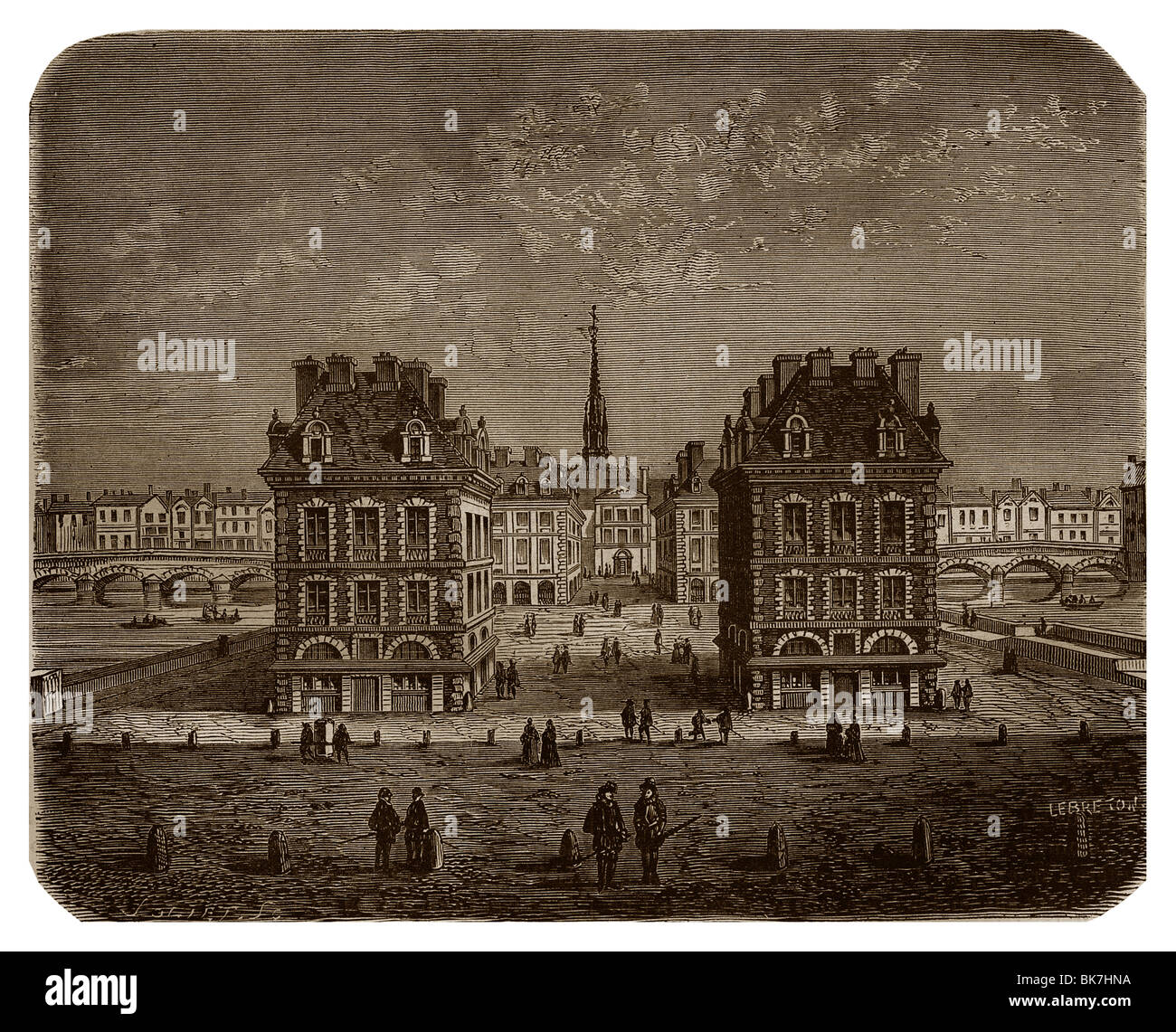 Place Dauphine während der Regierungszeit von Heinrich IV. von Frankreich. Stockfoto