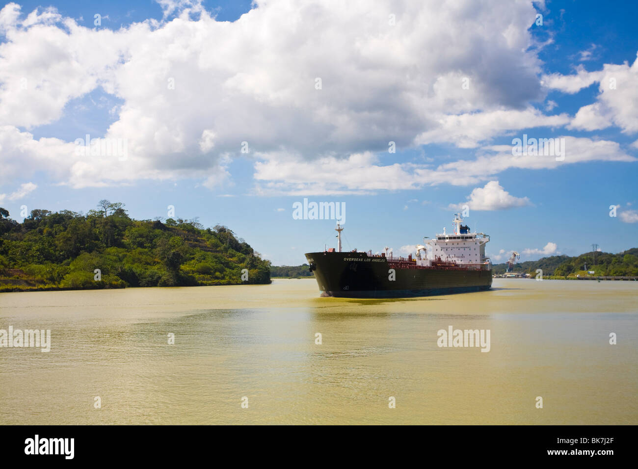 Containerschiff, Panamakanal, Panama, Mittelamerika Stockfoto