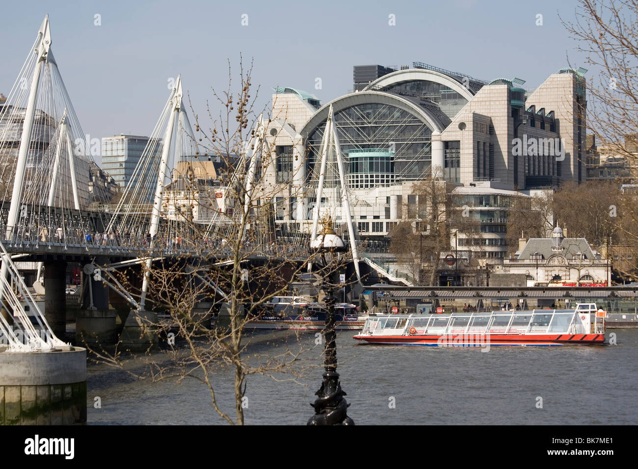 England London Charing Cross Station Hungerford Bridge