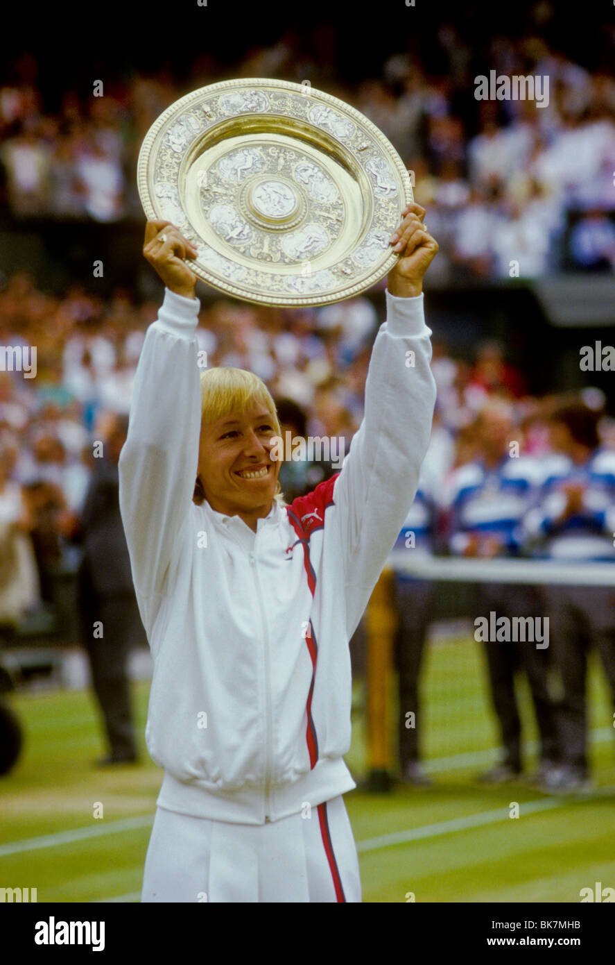 Martina Navratilova Gewinner bei den Wimbledon Championships 1986 Stockfoto