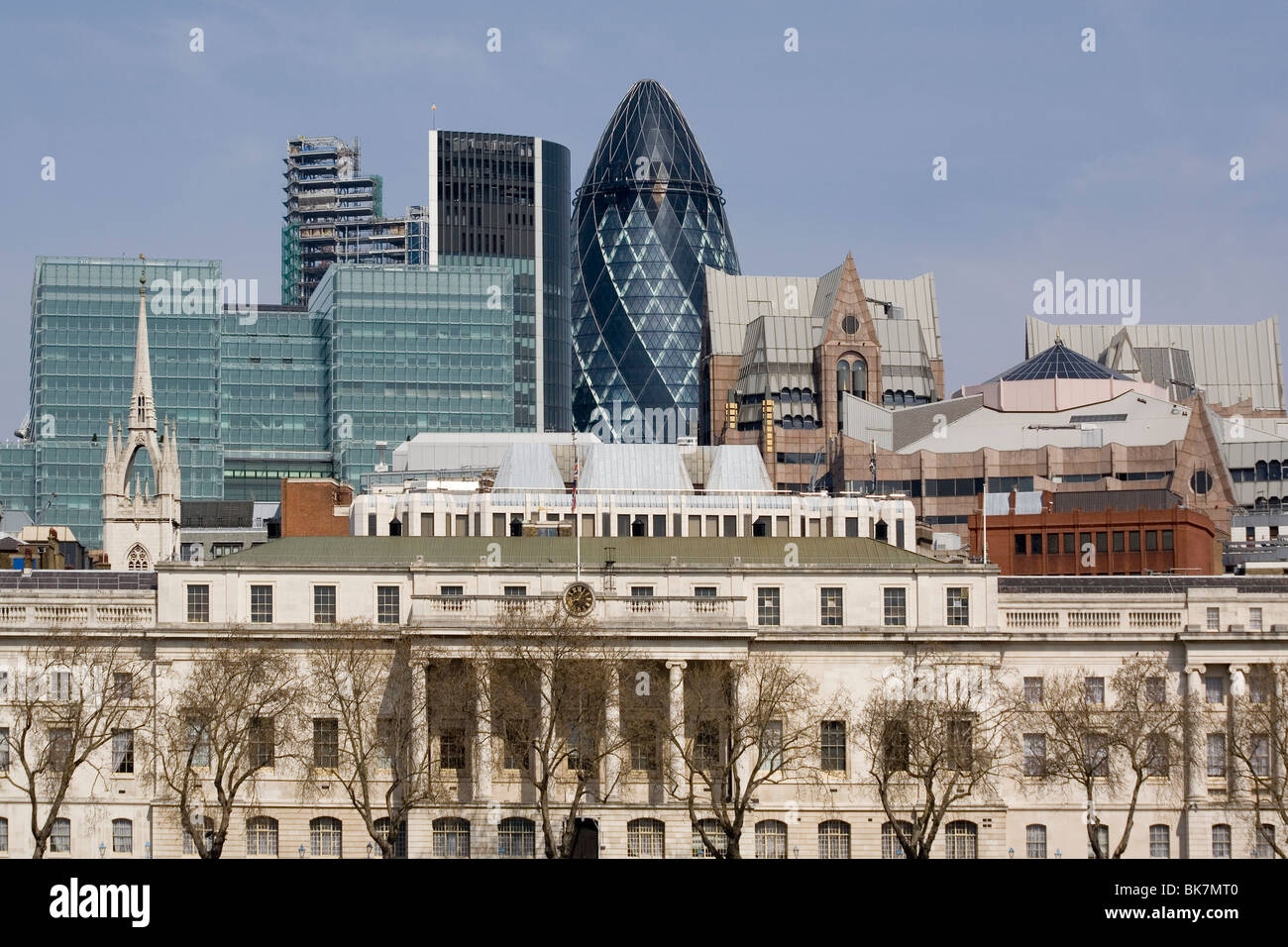 England London City Skyline mit Custom House & Gherkin Stockfoto