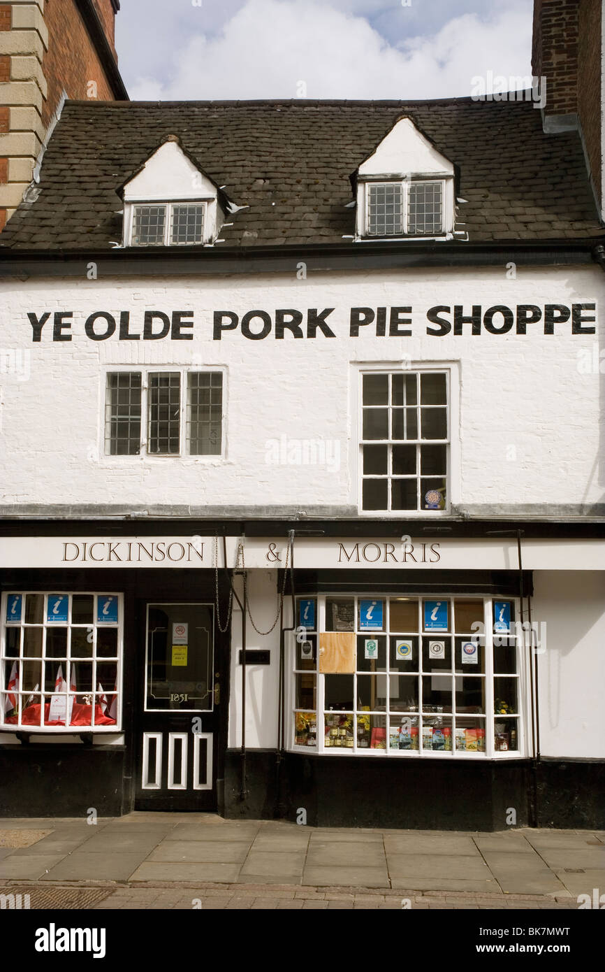 England Leicestershire Melton Mowbray Pork Pie shop Stockfoto