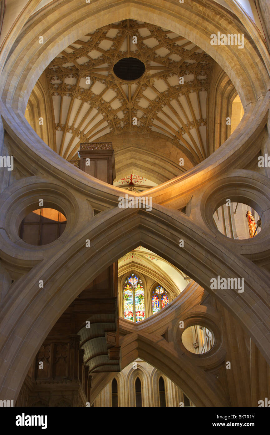 Wells Cathedral Somerset Schere Bogen Stockfoto