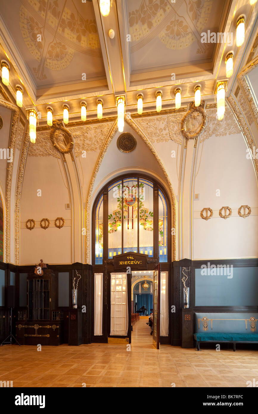 Die RIEGR Zimmer, Gemeindehaus, Obecní Dům, Prag, Tschechische Republik Stockfoto