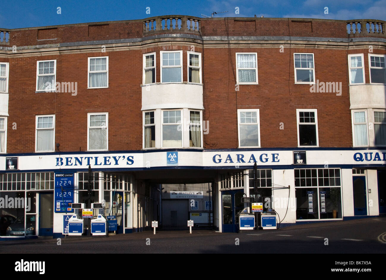 Bentleys Garage in Exmouth Stockfoto