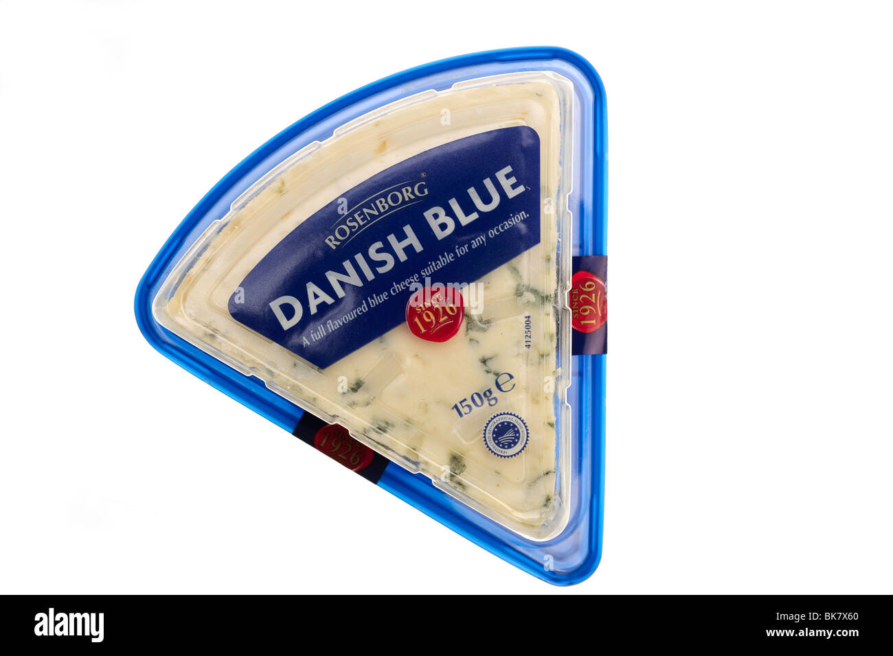 150g Packung von Rosenborg dänischen blau volle aromatisiert Käse Stockfoto