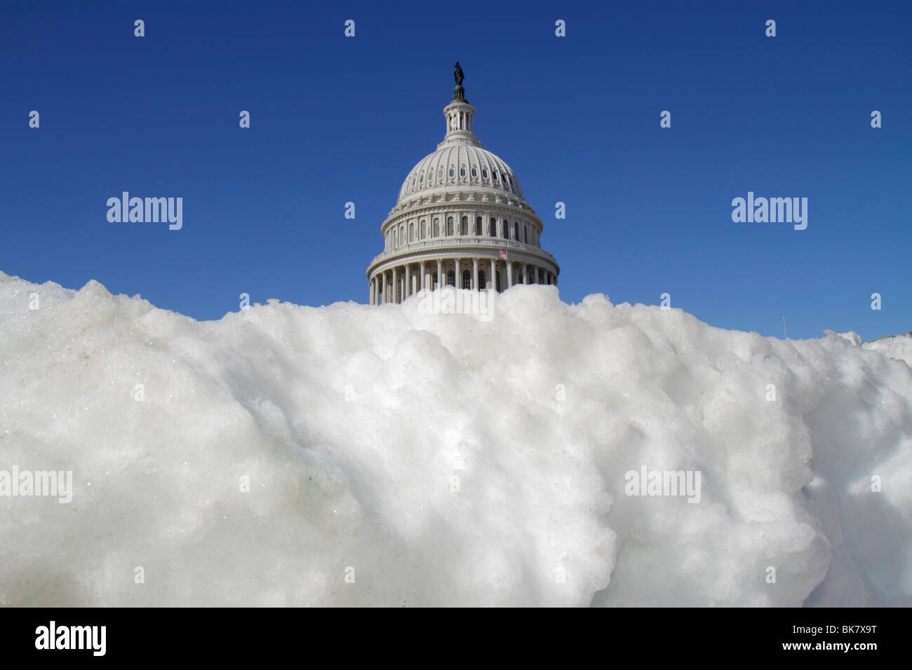 Washington DC, Capitol Hill Historic District, USA US Capitol, Dome, Regierung, Kongress, Symbol, Demokratie, neoklassische Architektur, Winter, Wetter Stockfoto