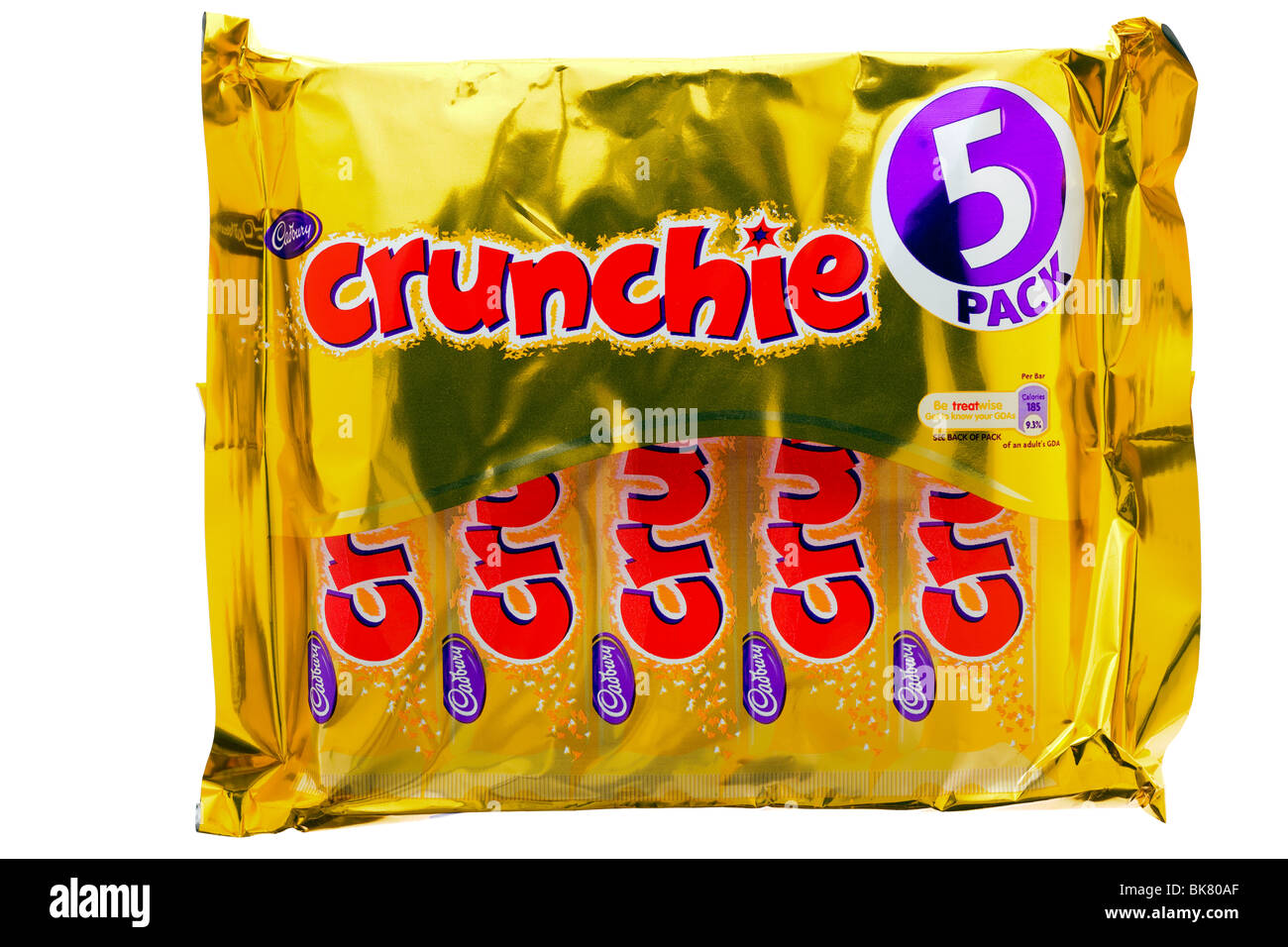 5 pack Paket Cadburys Crunchie Bars Stockfoto
