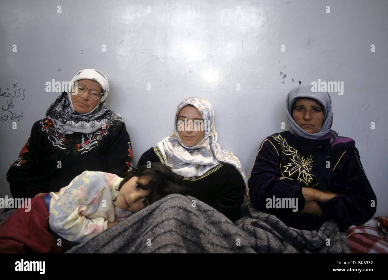 Flüchtlinge in einer Schule in Beirut im Jahr 1997 Stockfoto